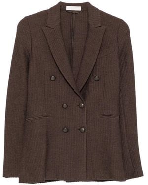 Circolo 1901 Double-Breasted Wool Blazer - Brown