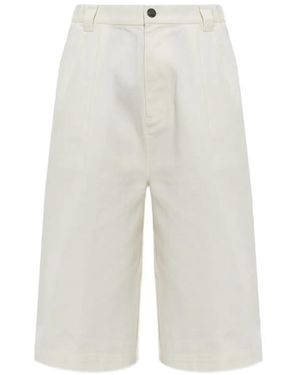 adidas Wide-Leg Denim Shorts - White