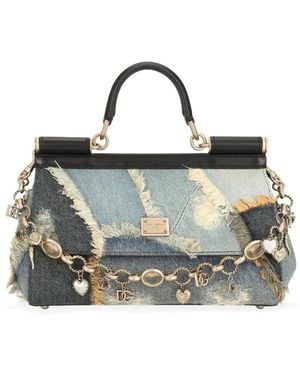 Dolce & Gabbana Sicily デニム ショルダーバッグ - ブルー