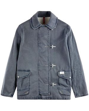 Fay Toggle Collared Jacket - Blue