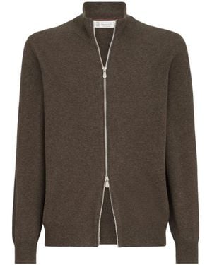 Brunello Cucinelli Kasjmier Vest Met Rits - Bruin