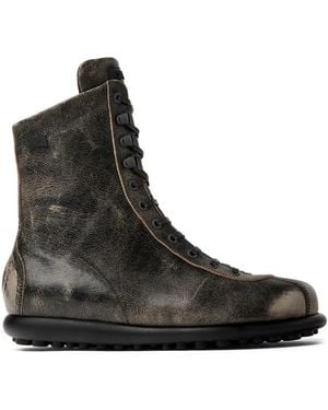 Camper Ariel Lace-Up Leather Boots - Black