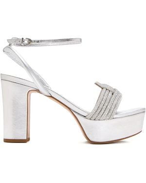 SCHUTZ SHOES 105Mm Bosa Embellished Platform Sandals - White