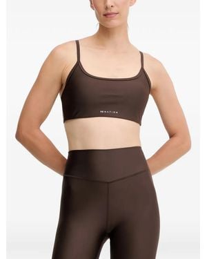 P.E Nation Fairmont Logo-Print Racerback Sports Bra - Black