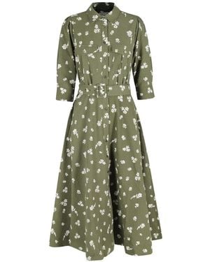 Essentiel Antwerp Floral-Print Midi Dress - Green