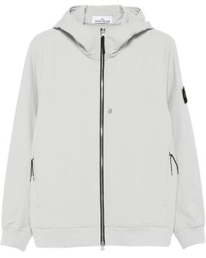 Stone Island Q100004 Hooded Zip-Front Jacket - Grey