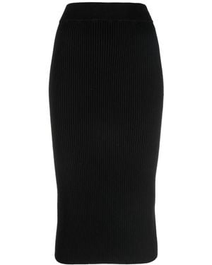 Versace Jeans Couture Cotton Midi Skirt - Black