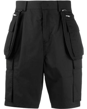 Juun.J Bermudas Cargo Ajustadas - Negro