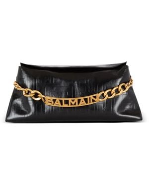 Balmain 1945 レザークラッチバッグ - ブラック
