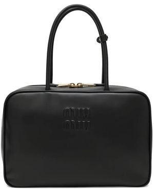 Miu Miu Schultertasche Mit Prägung - Schwarz