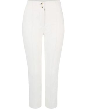 Veronica Beard Kean High-Waisted Buttoned Pants - White