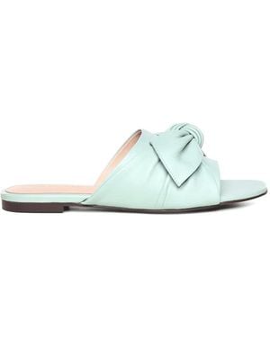 Coccinelle Bow-Detail Leather Flat Sandals - White