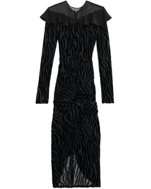 Isabel Marant Zebra-Print Asymmetric Dress - Black