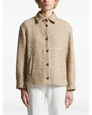 Peserico Herringbone Button Jacket - Natural