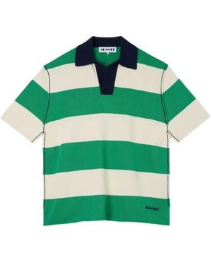 Sunnei Gestreiftes Poloshirt - Grün