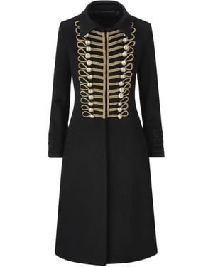 Il tabarro Manteau D'Inspiration Militaire - Noir