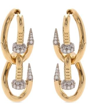 David Webb Double Bent Nail Diamond Earrings - Metallic