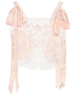 Chloé Haut Bordé De Dentelle À Fleurs - White