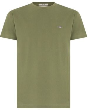 GANT Logo-Embroidered T-Shirt - Green