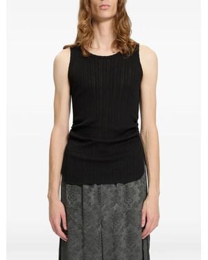 Ann Demeulemeester Boris Wrinkled Tank Top - Black