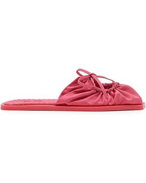 Carlotha Ray Quilted Ties Flat Mules - Pink