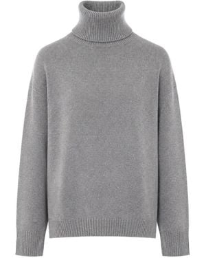 Allude Roll-Neck Cashmere Sweater - Grey