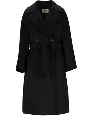 Weekend by Maxmara Double-Breasted Belted Coat - Black