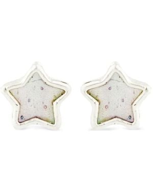 Poison Drop Lab Pendientes Con Diseño De Estrella - Blanco