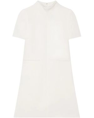 Courreges Short Sleeve Twill A-Line Mini Dress - White