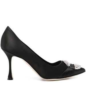 Manolo Blahnik Maida 90Mm Suede Pumps - Black