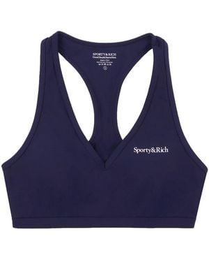 Sporty & Rich Racerback Sports Bra - Blue