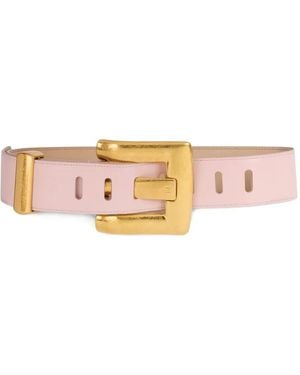 Balmain Anthem Gürtel Aus Glattleder - Pink