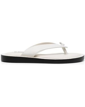 Jil Sander Leather Slides - White
