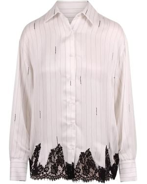 ERMANNO FIRENZE Lace Striped Shirt - Pink