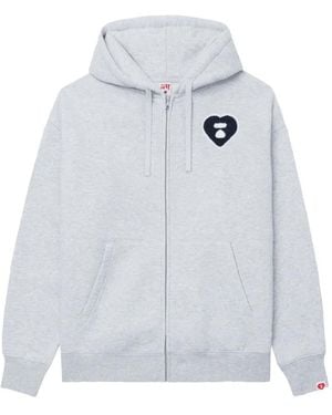 AAPE BY A BATHING AP Logo-Patch Hoodie - White