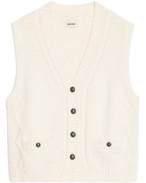 Zadig & Voltaire Cable-Knit Vest - Natural