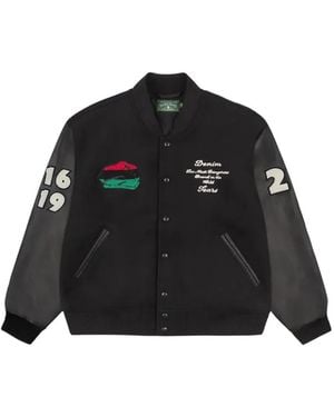DENIM TEARS Logo-Embroidered Bomber Jacket - Black