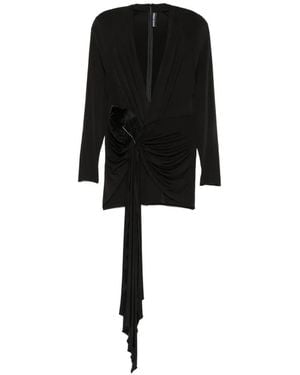 David Koma Embellished Draped Mini Dress - Black