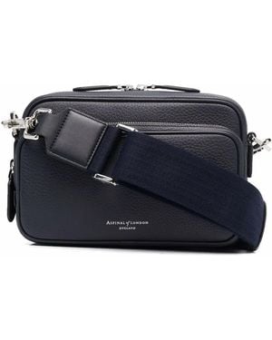 Aspinal of London Reporter East-West Kuriertasche - Blau