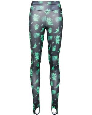 Chopova Lowena Neon Cartoon-Print Leggings - Green