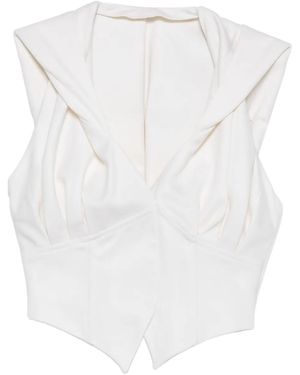 Vestiaire d'un Oiseau Libre Hooded Corset Vest - White