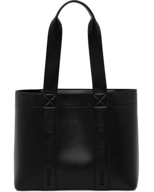 HUGO Logo-Embroidered Tote Bag - Black