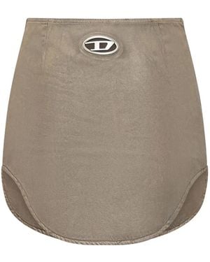 DIESEL Logo-Plaque Asymmetric Skirt - Natural