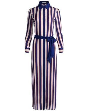 Alice + Olivia Chassidy Striped-Pattern Shirt Dress - Blue