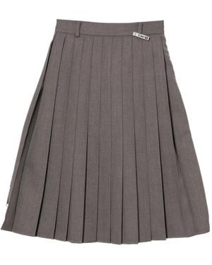 Maison Mihara Yasuhiro Pleated Midi Skirt - Grey