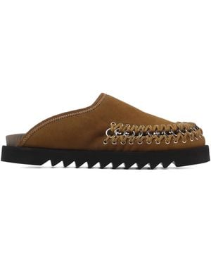Toga Embellished Leather Mules - Brown