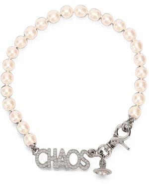Vivienne Westwood Orb Chaos Pearl Bracelet - White