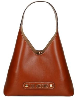 Love Moschino Logo-Appliqué Tote Bag - Brown