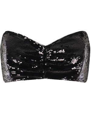 Simone Rocha Sequined Strapless Top - Black