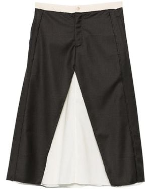 SONIA CARRASCO Check Raw-Edge Midi Skirt - Black